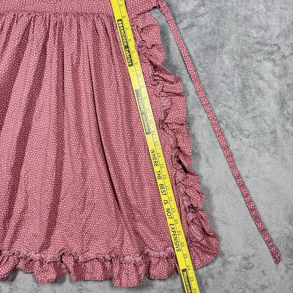 Vintage Pink Ruffle Apron Bless This‎ Kitchen Love Laughter Embroidered